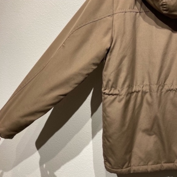 Vintage Brown Oversized utility coat with quilted inside & hood - Picture 14 of 15